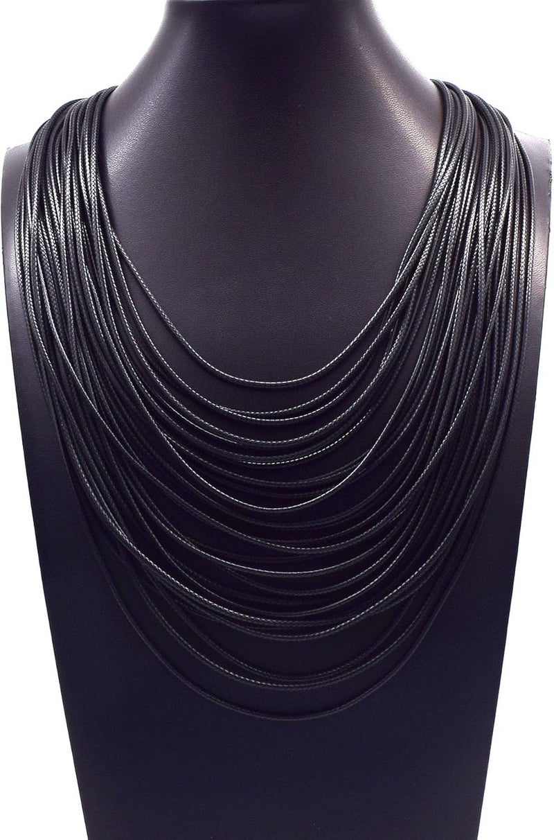 MJULY Women Multi Layer Chunky Bib Necklace Magnetic Clasp Wax Line Choker Statement Jewelry - Image 2